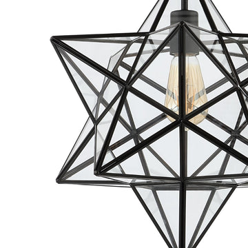 Ava 14.5" Farmhouse Bohemian Iron/Glass LED Semi Flush Mount - JONATHAN Y